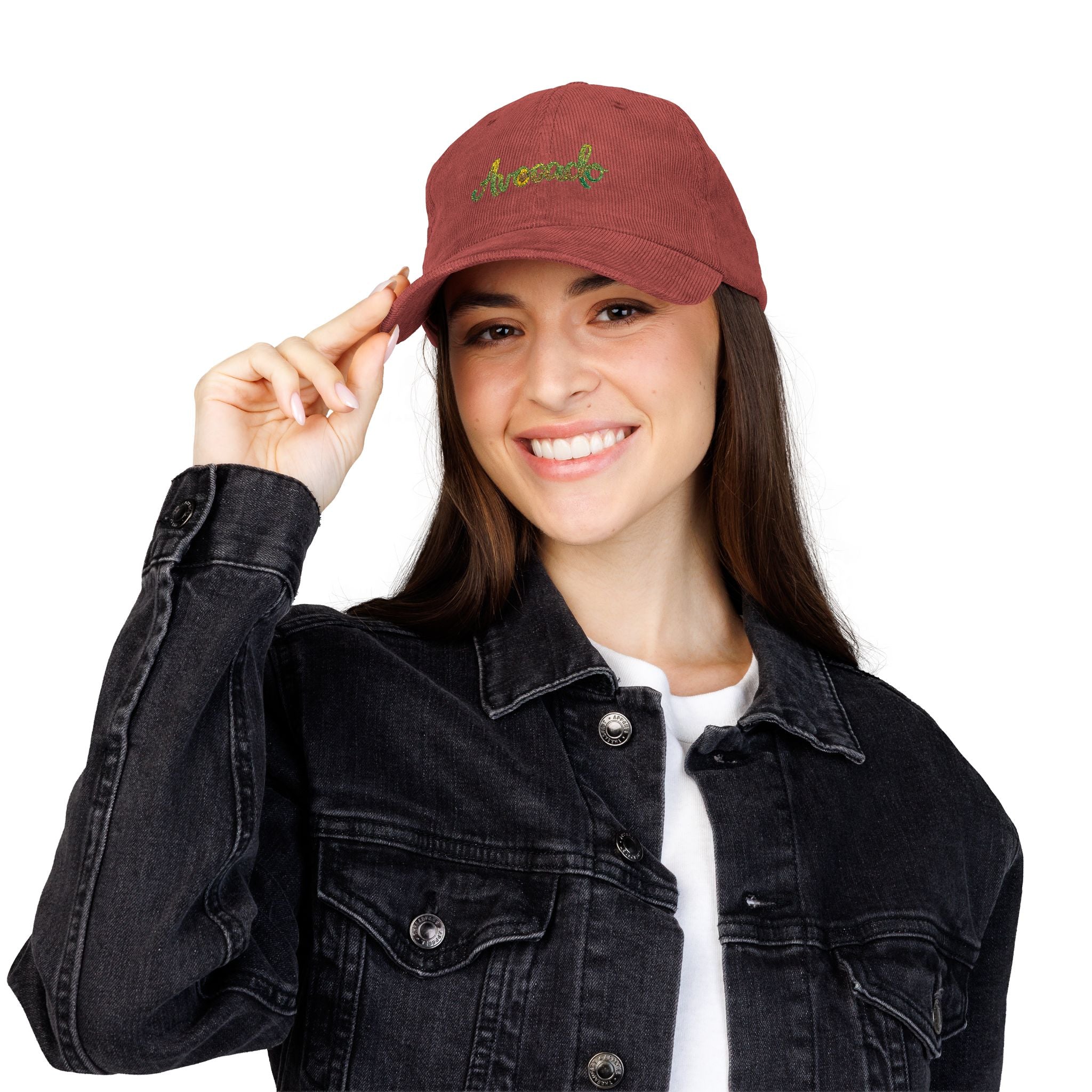 Embroidered 'Advocado' Vintage Corduroy Cap