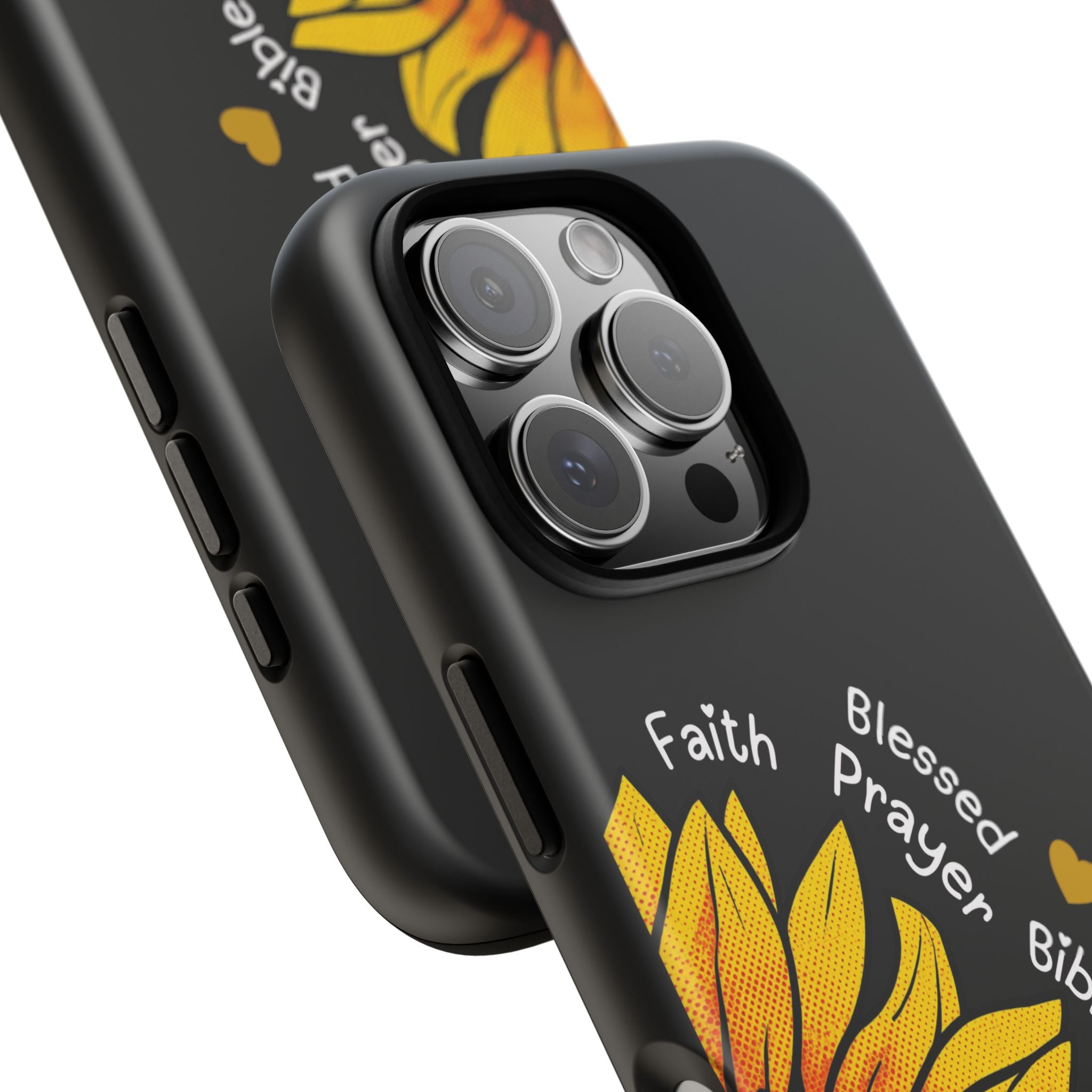 Sunflower Faith Phone Case — Christian Words ‘Faith Blessed Prayer Bible Family Church God’