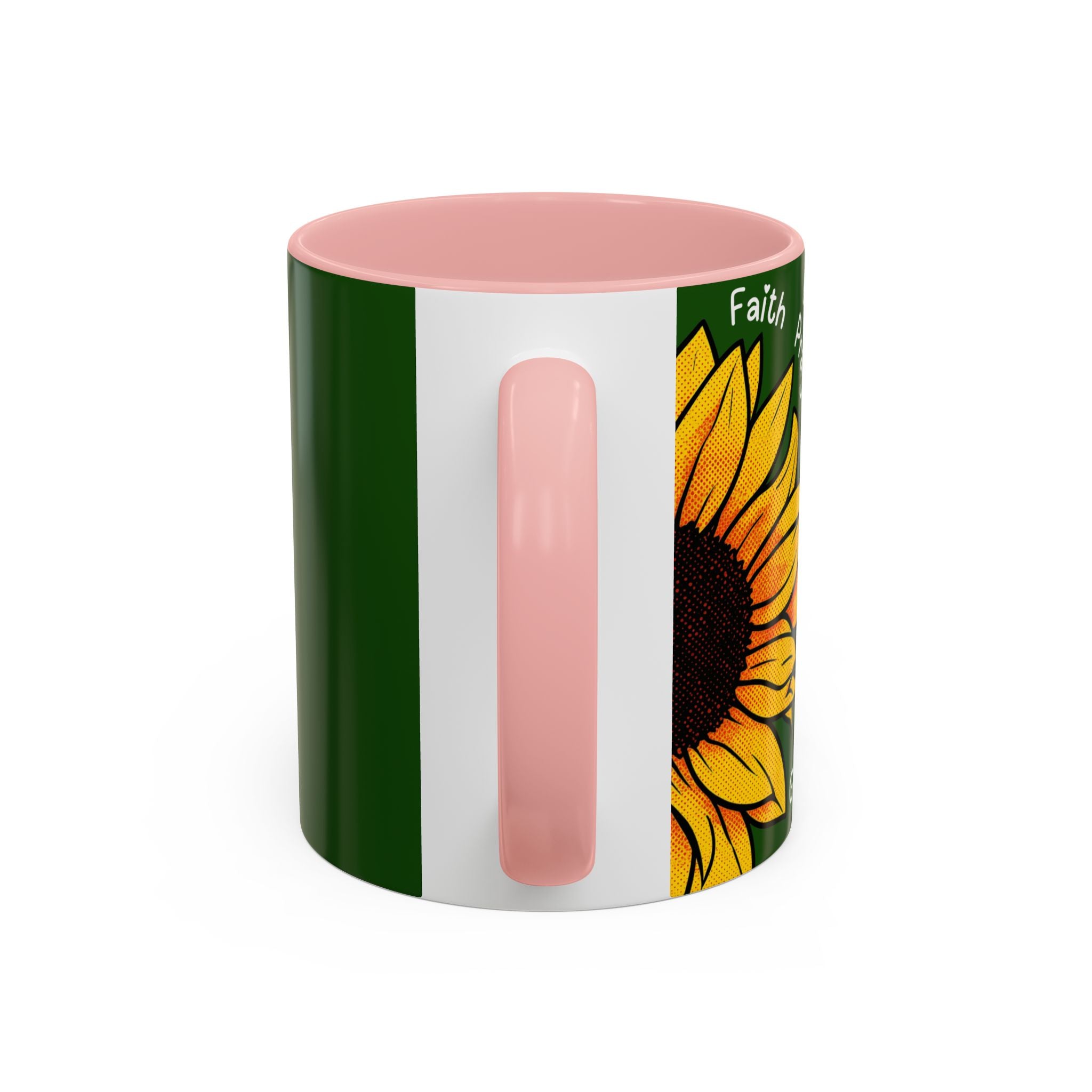 Sunflower Faith Accent Coffee Mug — 11/15oz Inspirational Floral Ceramic