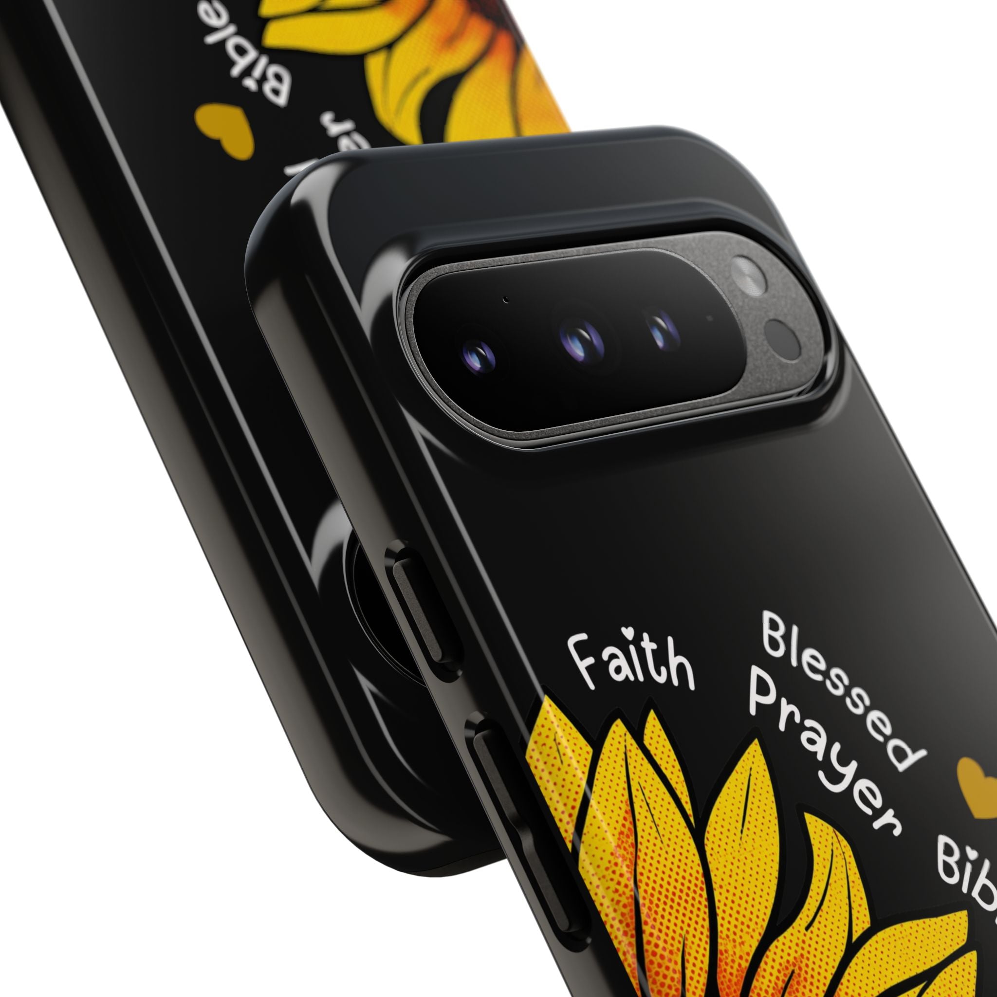 Sunflower Faith Phone Case — Christian Words ‘Faith Blessed Prayer Bible Family Church God’