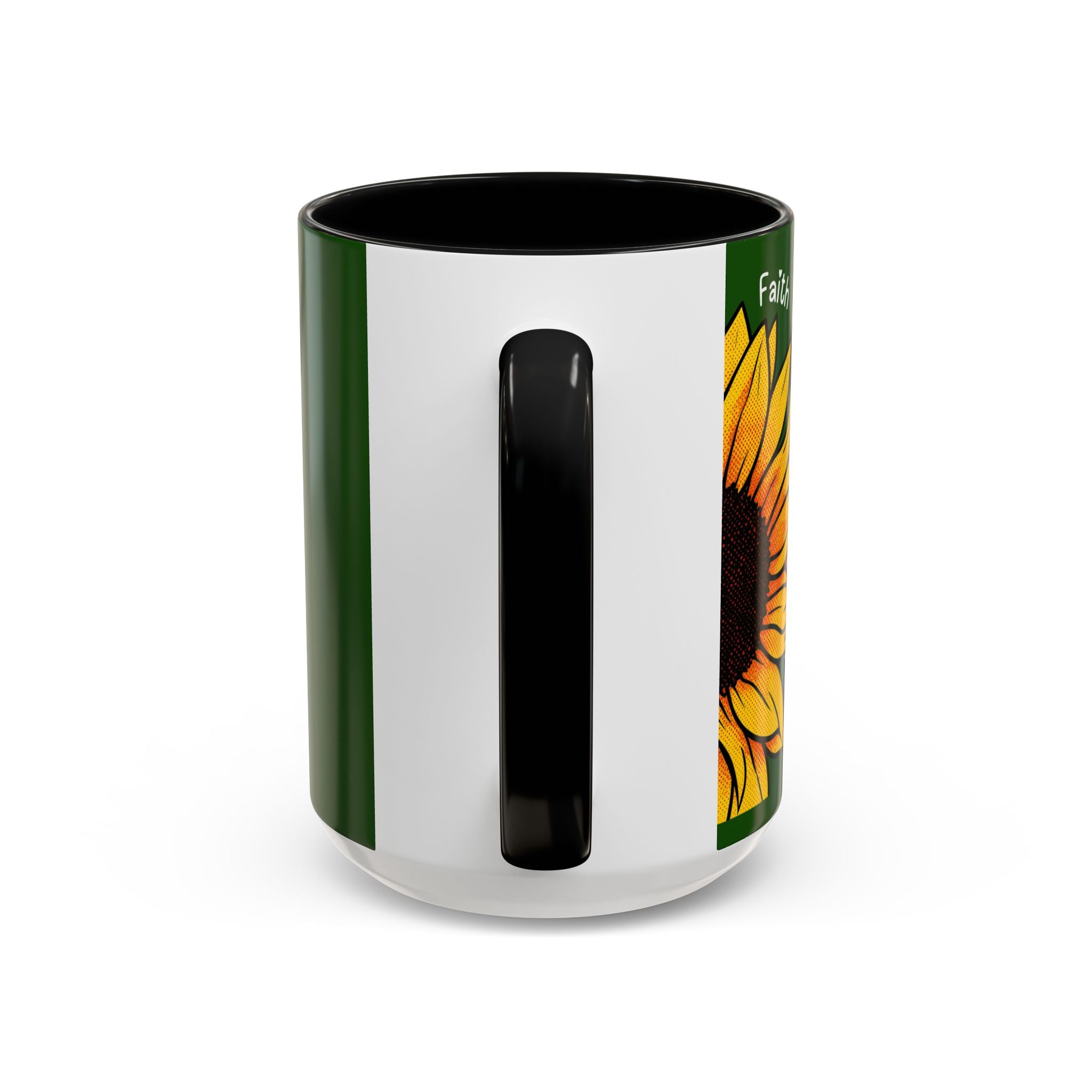 Sunflower Faith Accent Coffee Mug — 11/15oz Inspirational Floral Ceramic
