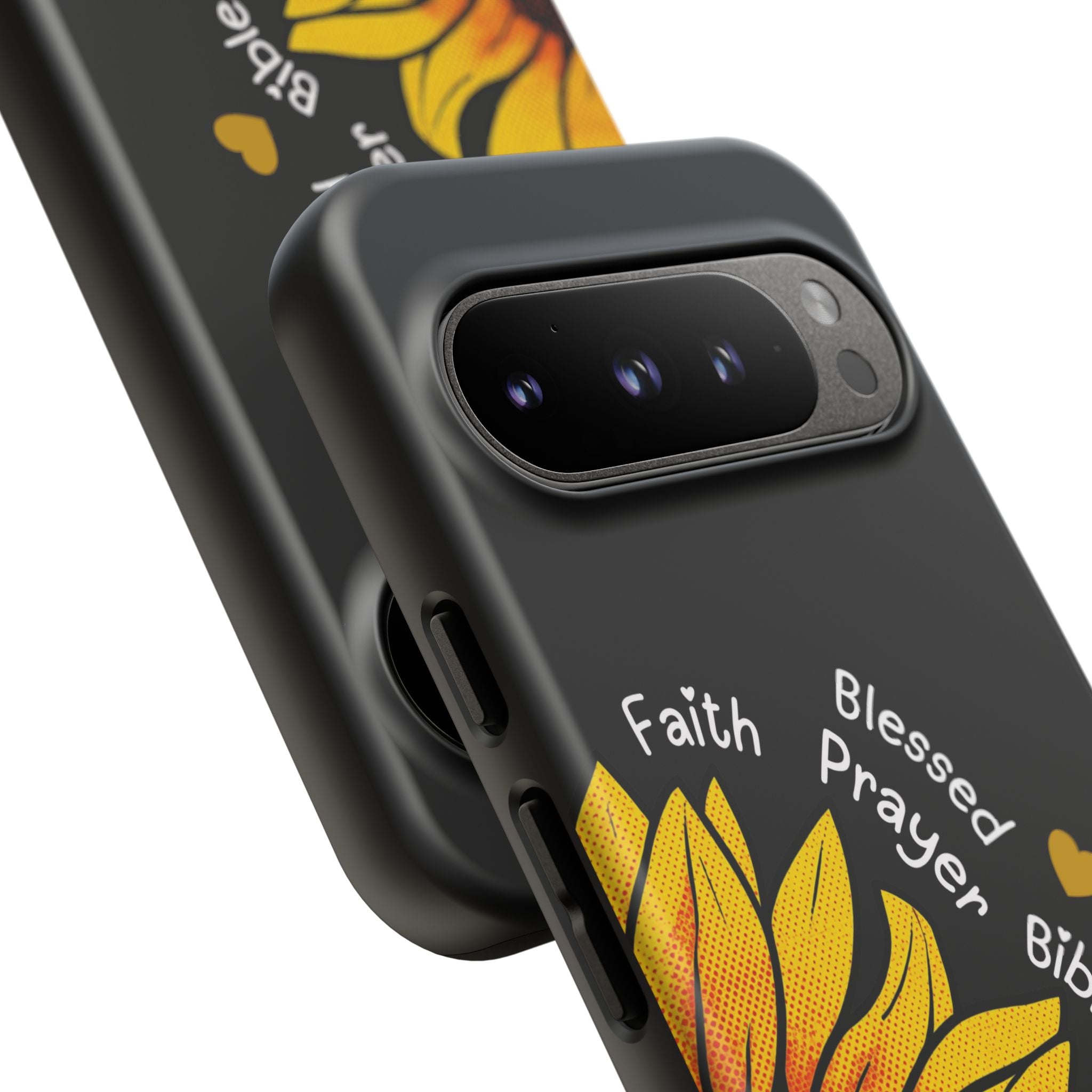 Sunflower Faith Phone Case — Christian Words ‘Faith Blessed Prayer Bible Family Church God’