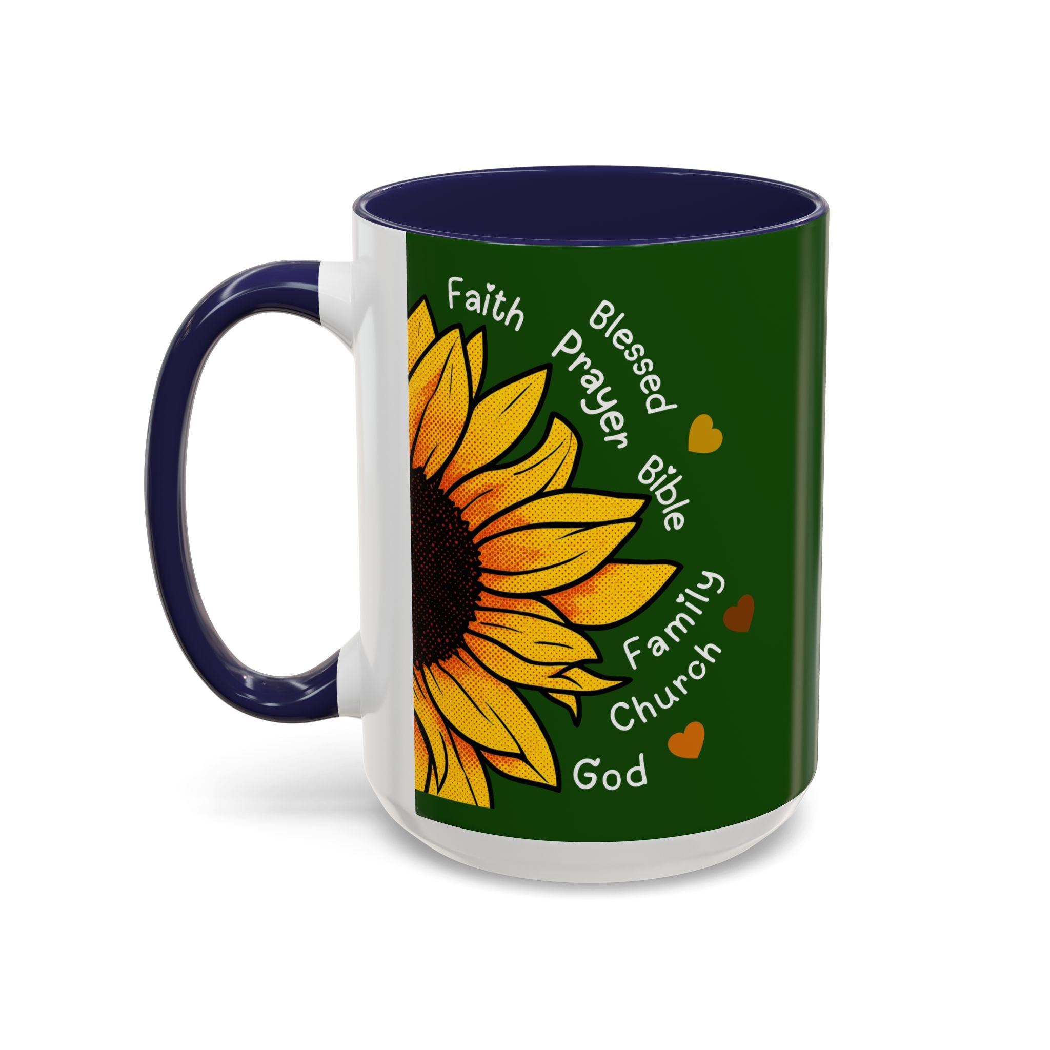 Sunflower Faith Accent Coffee Mug — 11/15oz Inspirational Floral Ceramic