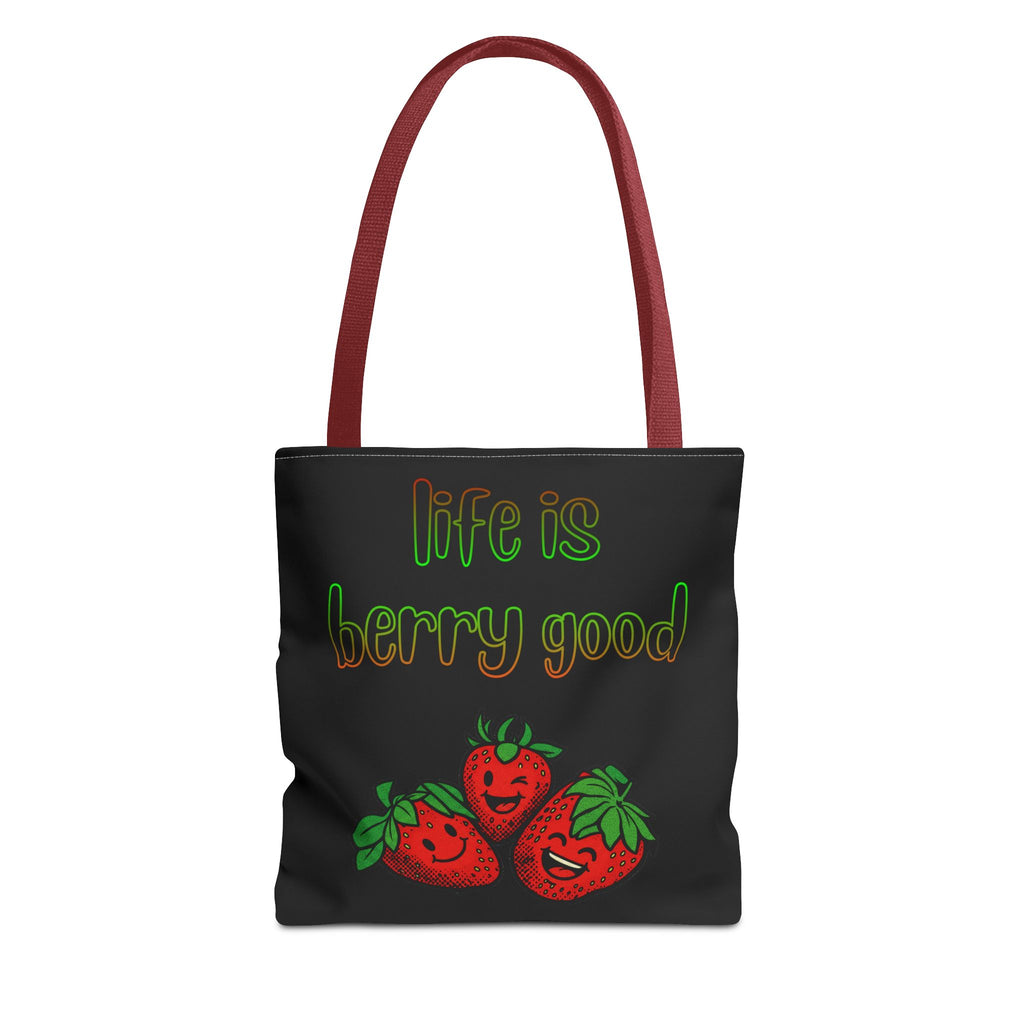 Life Is Berry Good Tote Bag — Cute Fruit Print Market Shopper