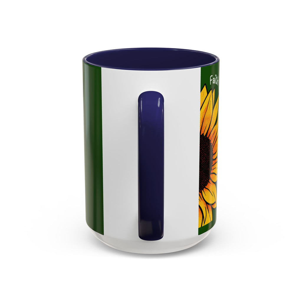 Sunflower Faith Accent Coffee Mug — 11/15oz Inspirational Floral Ceramic