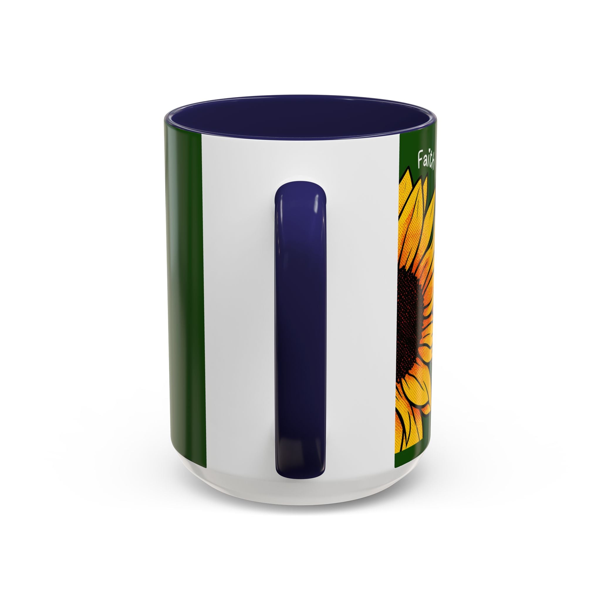 Sunflower Faith Accent Coffee Mug — 11/15oz Inspirational Floral Ceramic