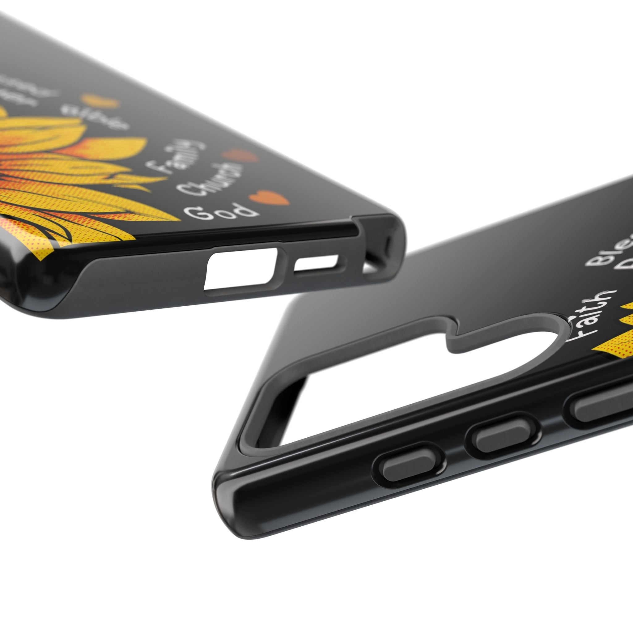 Sunflower Faith Phone Case — Christian Words ‘Faith Blessed Prayer Bible Family Church God’