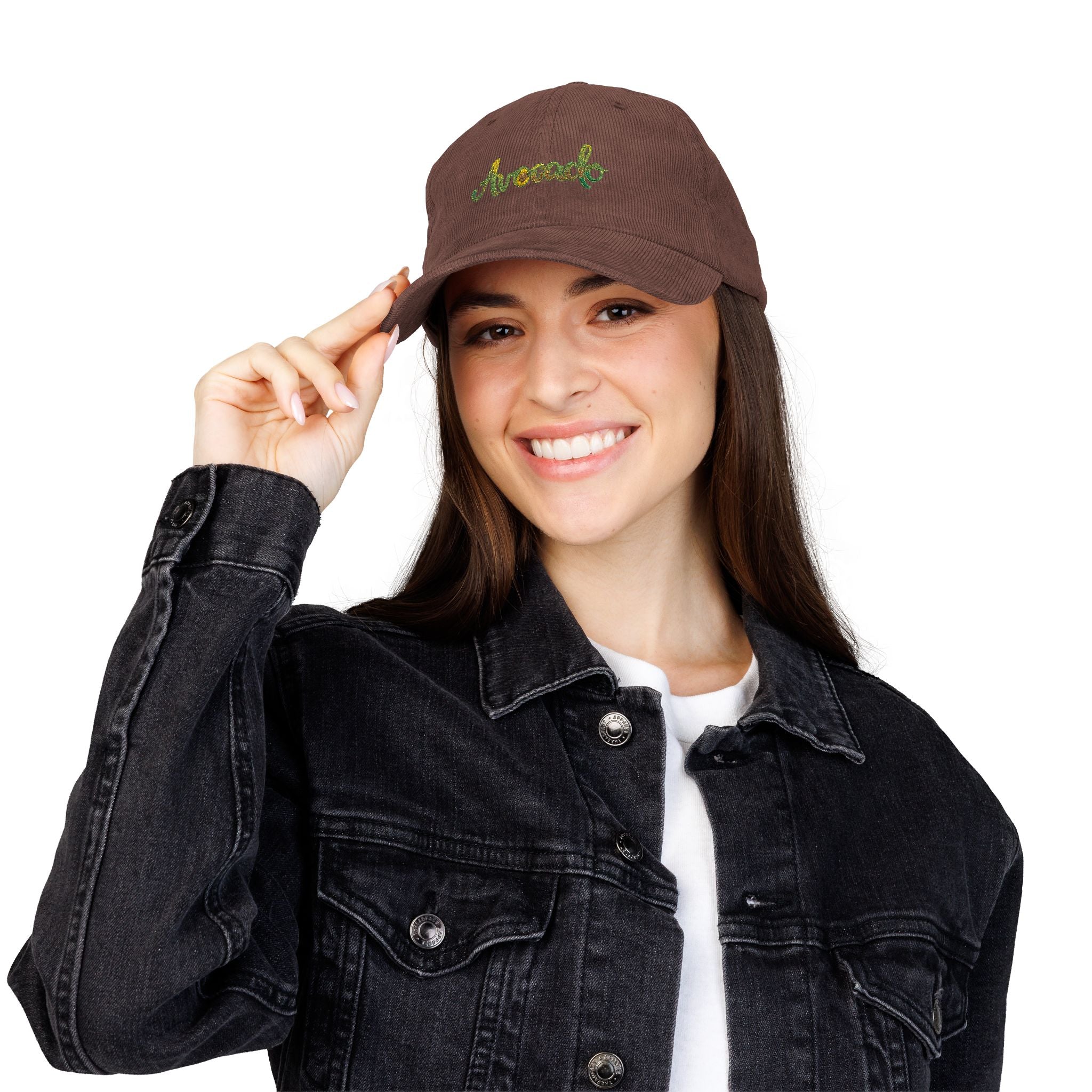 Embroidered 'Advocado' Vintage Corduroy Cap