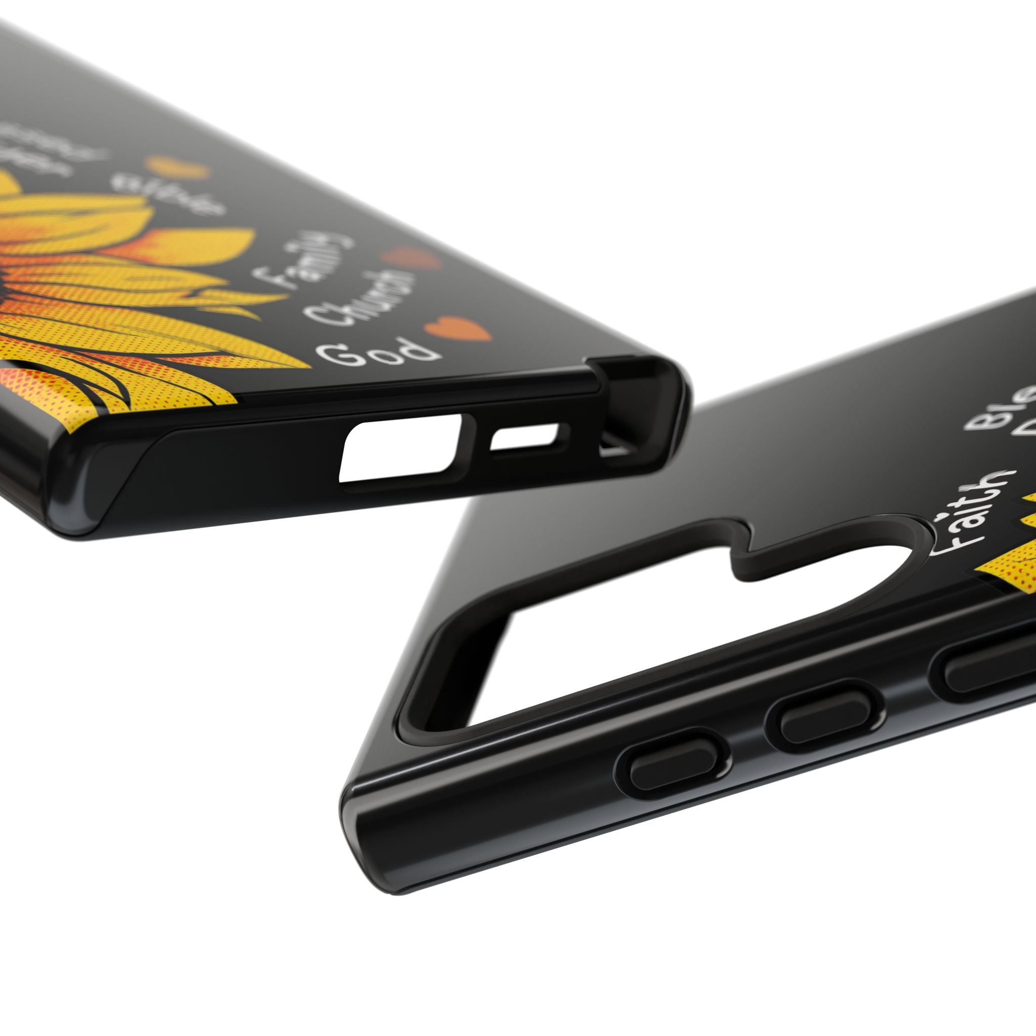 Sunflower Faith Phone Case — Christian Words ‘Faith Blessed Prayer Bible Family Church God’