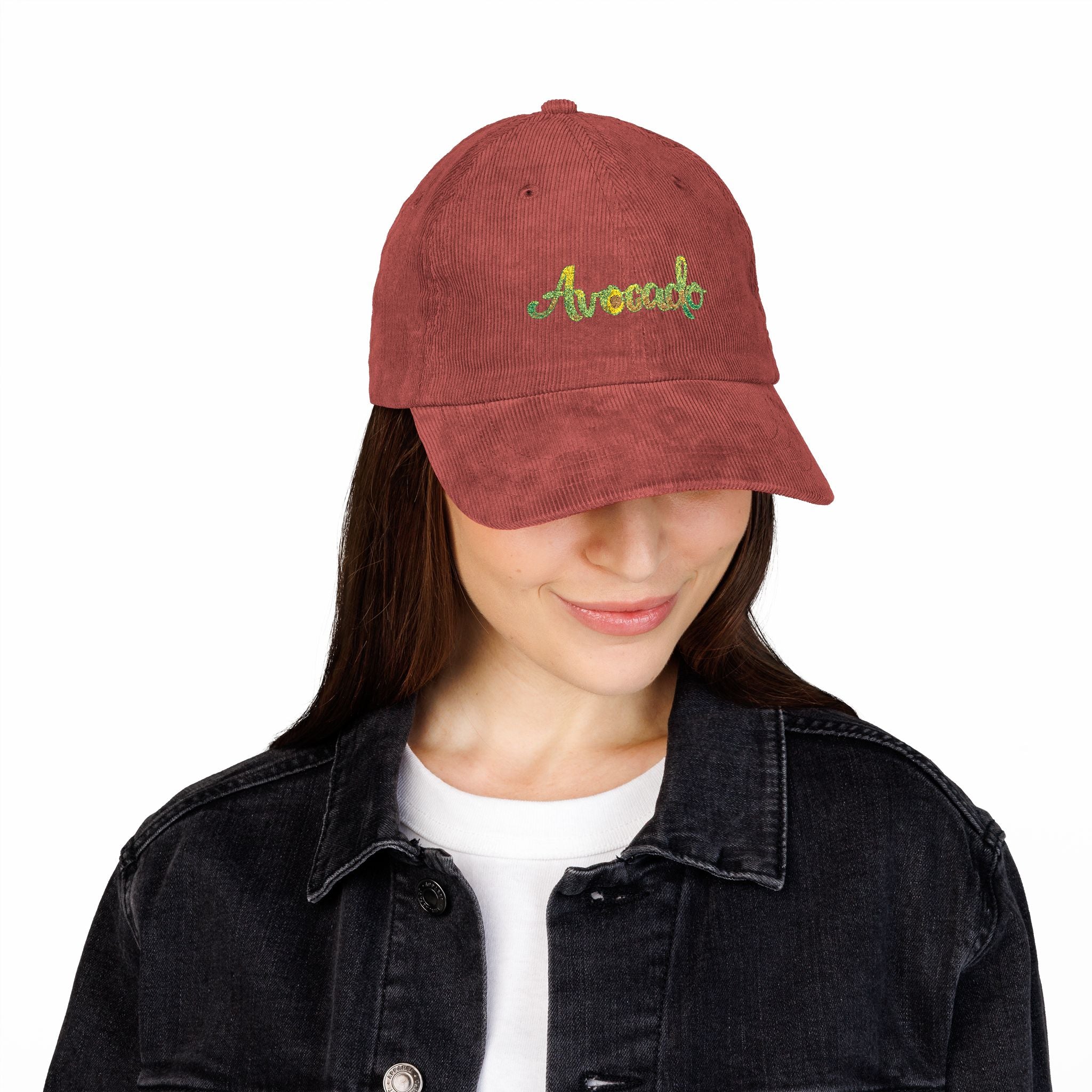 Embroidered 'Advocado' Vintage Corduroy Cap