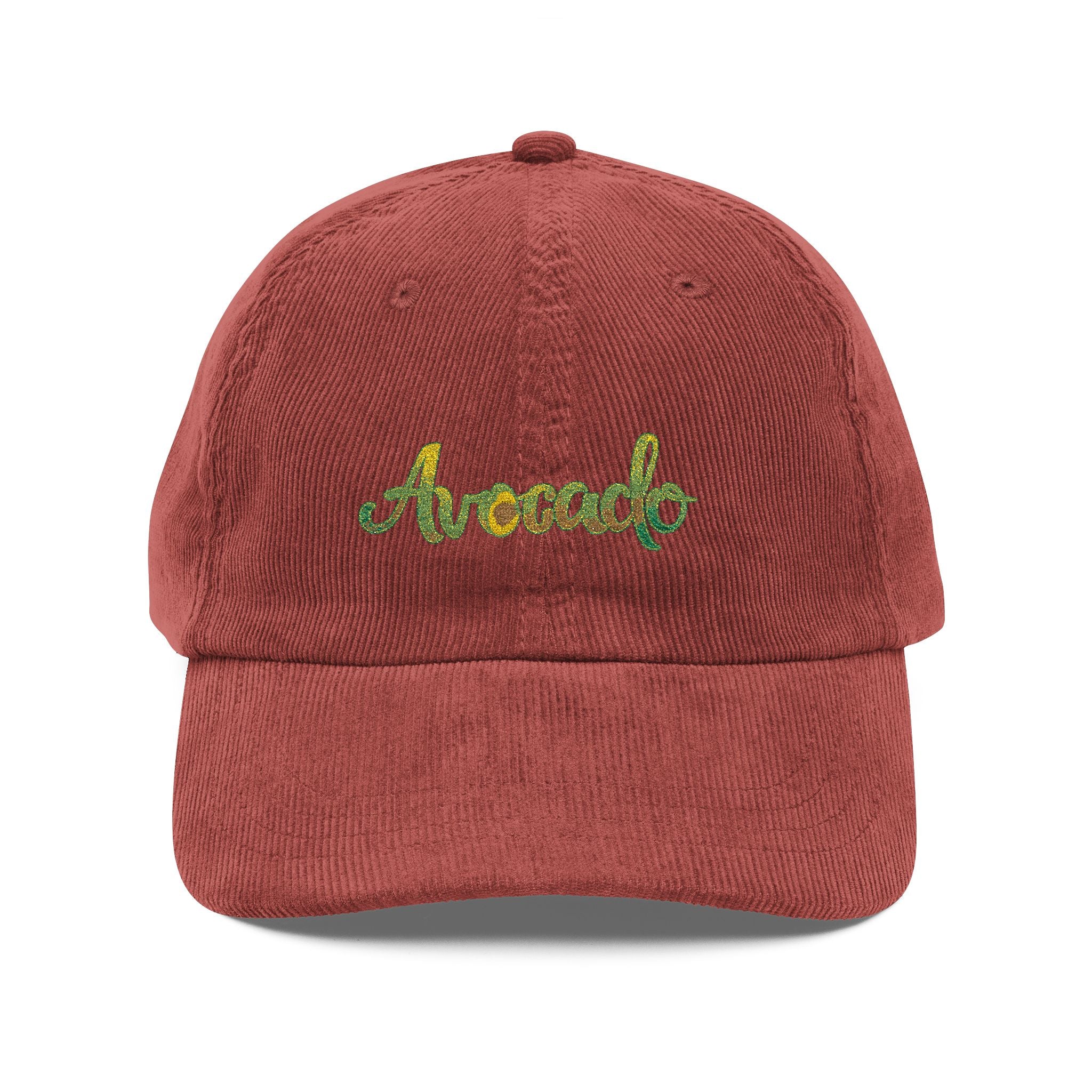 Embroidered 'Advocado' Vintage Corduroy Cap