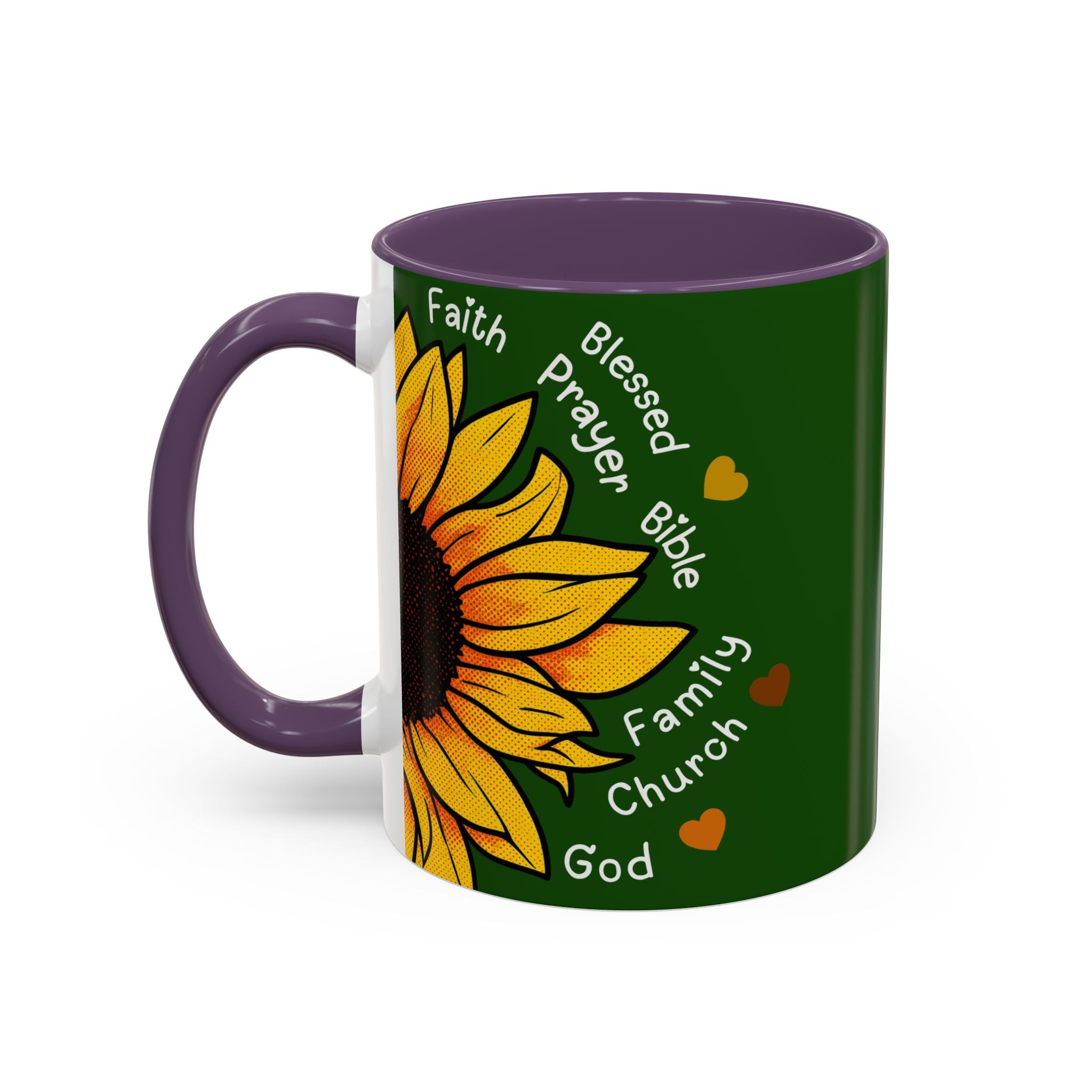 Sunflower Faith Accent Coffee Mug — 11/15oz Inspirational Floral Ceramic