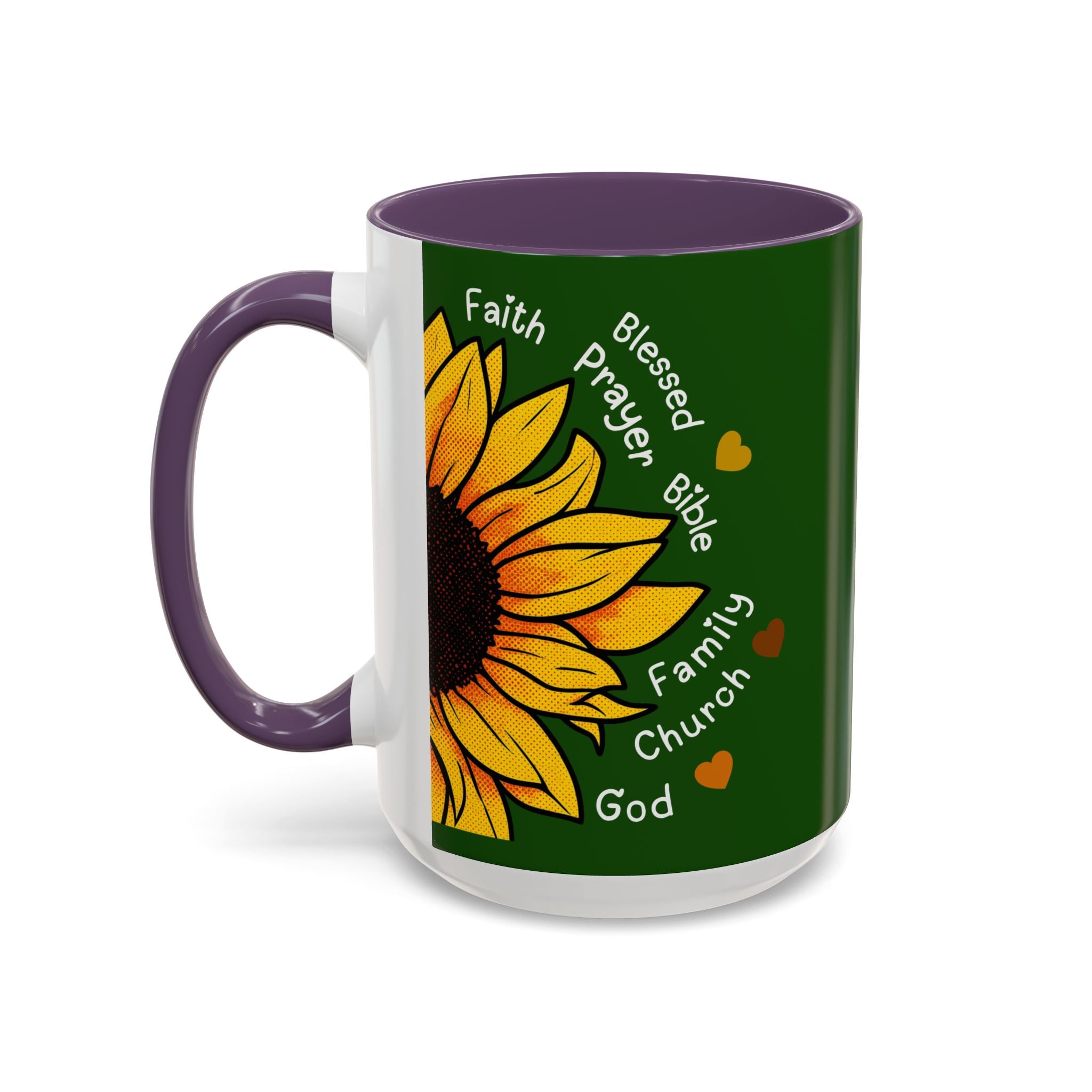 Sunflower Faith Accent Coffee Mug — 11/15oz Inspirational Floral Ceramic