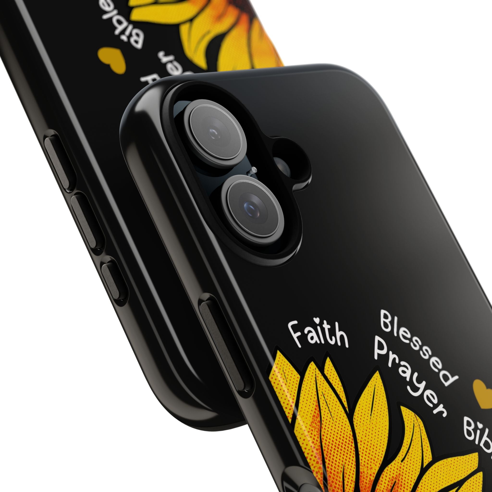 Sunflower Faith Phone Case — Christian Words ‘Faith Blessed Prayer Bible Family Church God’
