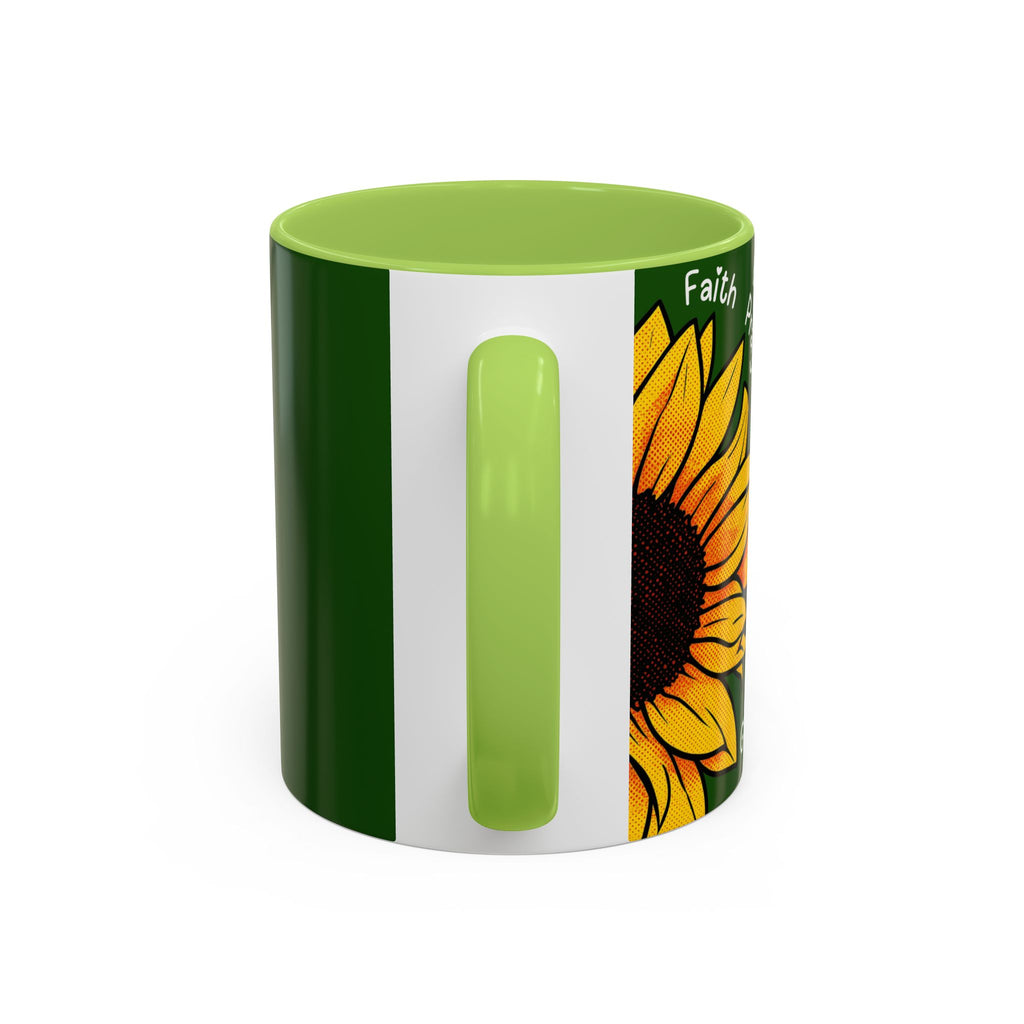 Sunflower Faith Accent Coffee Mug — 11/15oz Inspirational Floral Ceramic